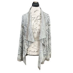 Blu Pepper Womens Cardigan Shrug Wrap Open Sweater Sz Small Tribal Bohemian Boho